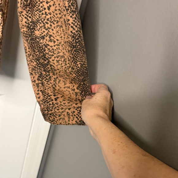 Free People Tan Snake Print Jean Jacket. NWOT - Picture 7 of 7